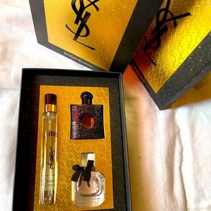 NIB!! ( YSL ) YVES SAINT LAURENT GIFT BOX includes:BLACK OPIUM,LIBRE,& M…